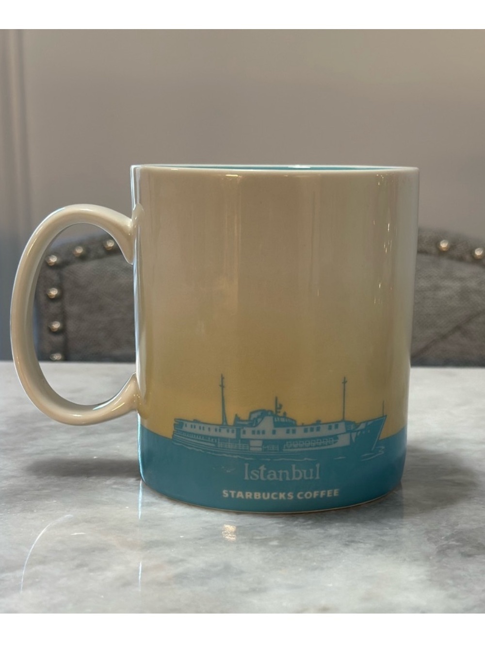 Starbucks Istanbul Global Icon 16 oz ceramic mug featuring  Bosphorus Bridge - Picture 3 of 8